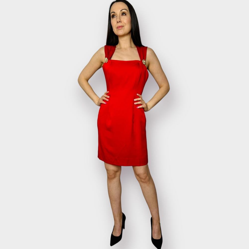 90s Oscar De La Renta Red‎ Mini Dress
